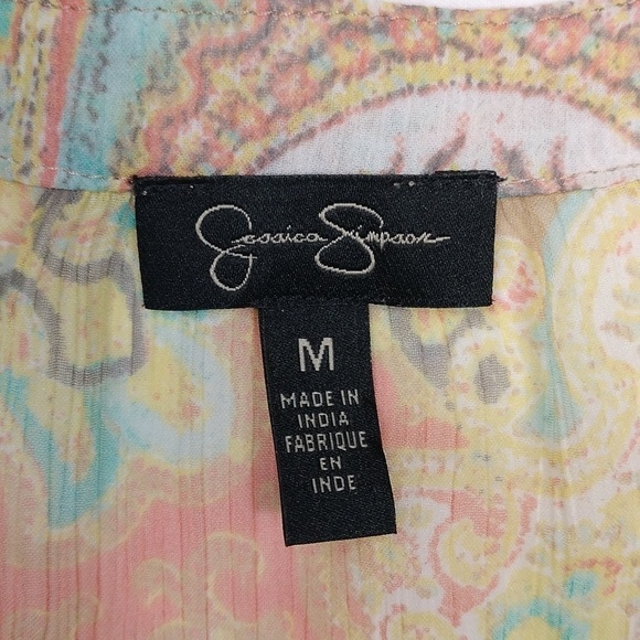 Jessica Simpson women's long sleeved sheer hippie style women's top size medium - Picture 2 of 10